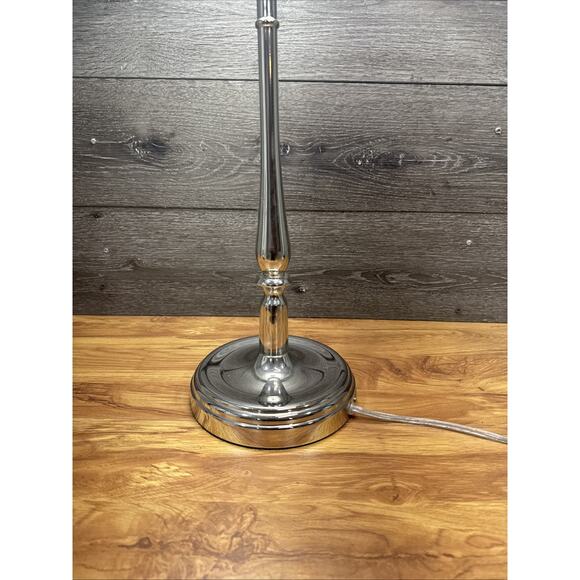 RALPH Lauren Chrome Candlestick Table Lamp 34” with Shade - Picture 3 of 8